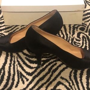 Manolo Blahnik Black Satin Pumps 38.5